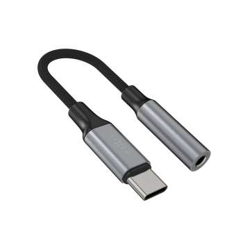 Hliníková redukce FIXED Link – USB-C na 3,5mm jack, DAC čip, Space Gray