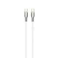 Opletený kabel FIXED FIXDB-CC12-WH – USB-C/USB-C, 100 W, 1,2 m, bílý