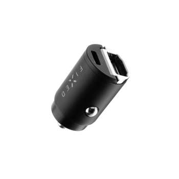Miniaturní autonabíječka FIXED FIXCC30M-CU-BK – 30 W, USB-C, USB-A, černá
