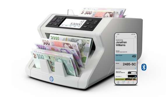 Počítadlo hodnoty bankovek Safescan 2485-SC – rychlost 1 000 ks/min, 8bodová detekce, šedé
