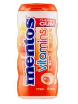 Žvýkačky Mentos s tekutou náplní, citrus + vitamíny, 26 g