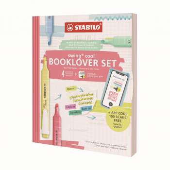 Zvýrazňovač STABILO swing cool Book Highlight App - sada 4 barev