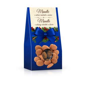 Vánoční mandle v mléčné čokoládě se skořicí, 150 g