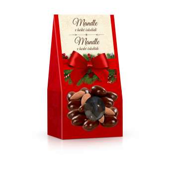 Vánoční mandle v hořké čokoládě, 150 g