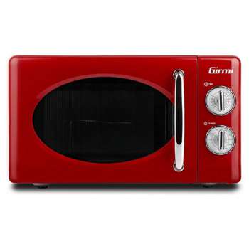 Retro mikrovlnná trouba s grilem Girmi FM2102 – 20 l, 700 W, červená