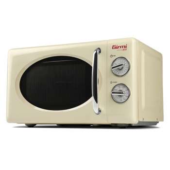 Retro mikrovlnná trouba s grilem Girmi FM2105 – objem 20 l, výkon 700 W, krémová