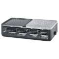 Elektrický raclette gril Severin RG 2366 Black Line – 1300 W, přírodní kámen, 8 pánví, černý