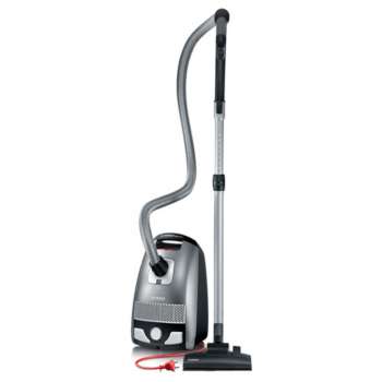 Sáčkový vysavač Severin BC 7045 – 750 W, 3 l, HEPA 13, platinově šedý - granátově červený