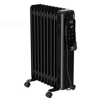 Digitální olejový radiátor Black+Decker BXRA2001E – 2000 W, 9 žeber, černý