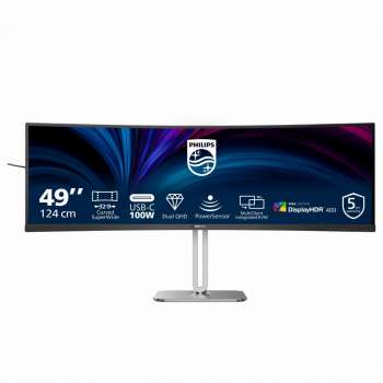 Počítačový monitor Philips 49B2U5900C – 48,8", VA, DQHD 5120 x 1440, 75 Hz, zakřivený, černý