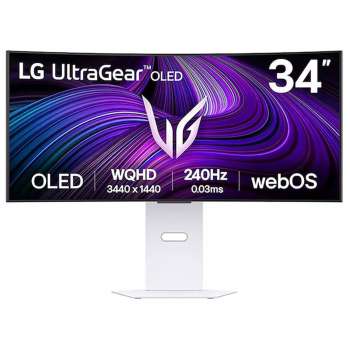 Počítačový herní monitor LG 34GX90SA-W – 34", OLED, WQHD 3440 x 1440, 240 Hz, zakřivený, bílý