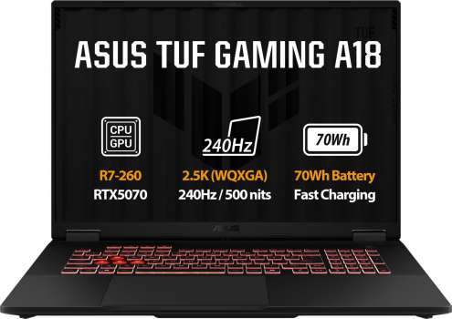 Herní notebook ASUS TUF Gaming A18 (FA808UP-S9086WZ) – 18", 16 GB RAM, SSD 512 GB, W11, Jaeger Gray
