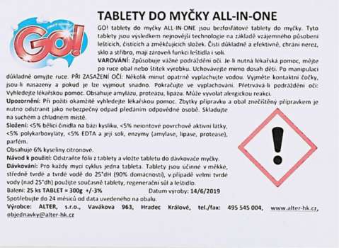 Tablety do myčky GO! - 60 ks