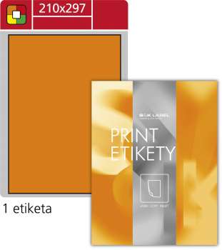 Fluorescentní etikety S&K Label - oranžové, 210 x 297 mm, 100 ks