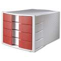 Zásuvkový box HAN - 4 zásuvky, červený