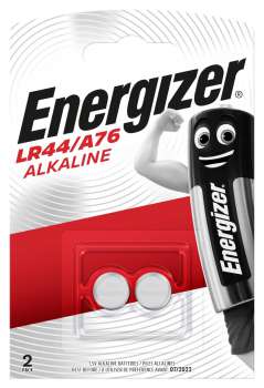 Knoflíkové alkalické baterie Energizer Alkaline - 1,5V, LR44, A76, 2 ks