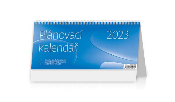 Stolní plánovací kalendář 2023 - modrý