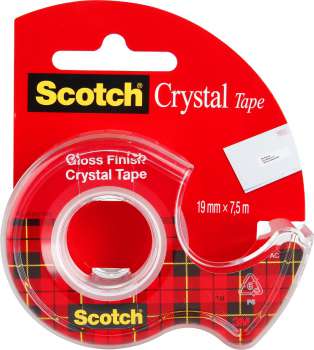 Lepicí páska Scotch Crystal Clear s odvíječem - 19 mm x 7,5 m