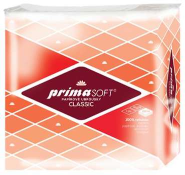Papírové ubrousky Primasoft - jednovrstvé, bílé, 100 ks