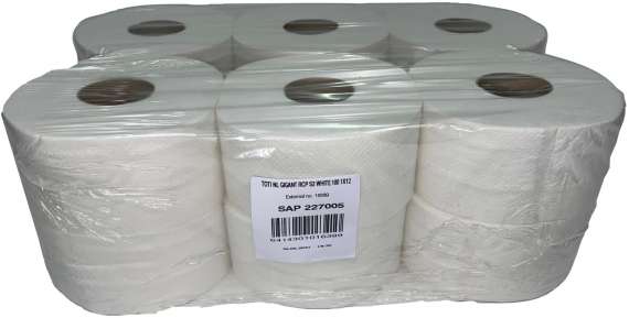 Toaletní papír jumbo - 2vrstvý, bílý recykl, 19 cm, 12 rolí