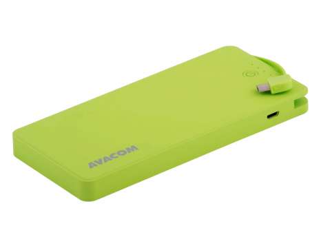 Powerbanka Avacom s integrovaným USB kabelem, 8 000 mAh, zelená
