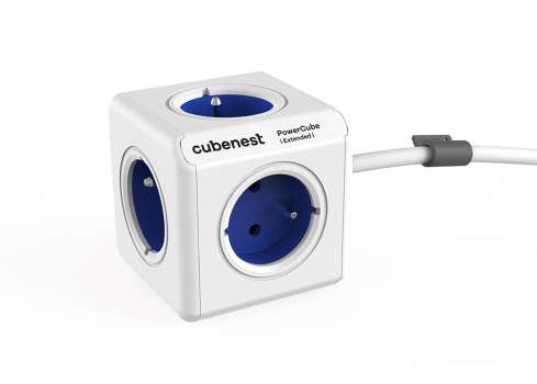 Prodlužovací kabel s rozbočovačem Cubenest PowerCube Extended - 5 zásuvek, 1,5 m, modrý