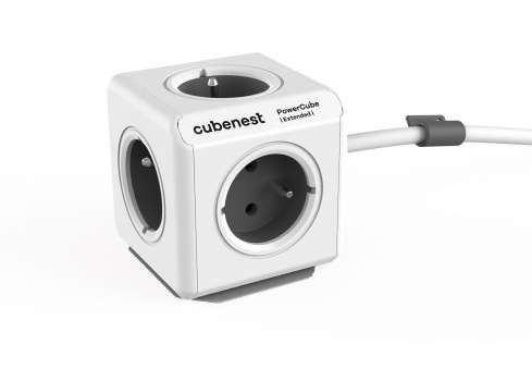 Prodlužovací kabel s rozbočovačem Cubenest PowerCube Extended - 5 zásuvek, 1,5 m, šedý