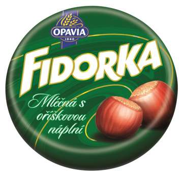 Fidorka - mléčná s oříškovou náplní, 30 g
