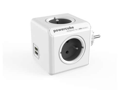 Rozbočka PowerCube Original s USB - šedá