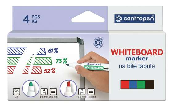 Popisovač na bílé tabule Centropen 8559 sada 4 barvy