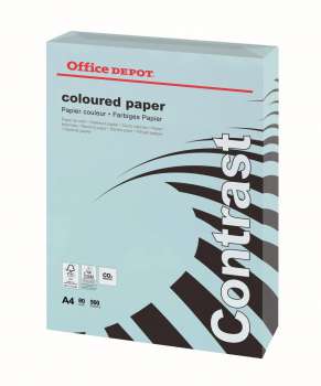 Barevný papír Office Depot Contrast  A4 - pastelově modrý, 80 g/m2, 500 listů