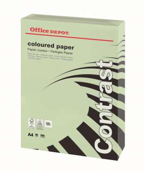 Barevný papír Office Depot Contrast  A4 - pastelově zelený, 80 g/m2, 500 listů