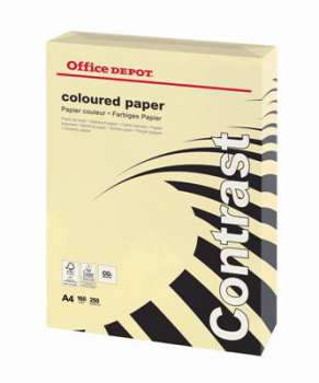 Barevný papír Office Depot Contrast  A4 - pastelově krémový, 160 g/m2, 250 listů