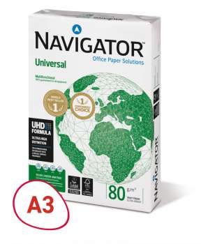Kancelářský papír Navigator Universal A3 - 80 g/m2, CIE 169, 500 listů