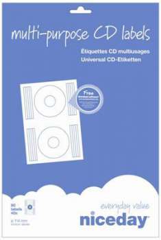 Etikety na CD/DVD - průměr 114 mm, 80 ks