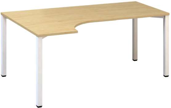 Psací stůl Alfa 200 - ergo, levý, 180 cm, divoká hruška/bílý