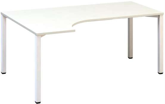 Psací stůl Alfa 200 - ergo, levý, 180 cm, bílý/bílý