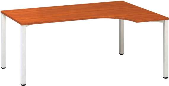 Psací stůl Alfa 200 - ergo, pravý, 180 cm, třešeň/bílý
