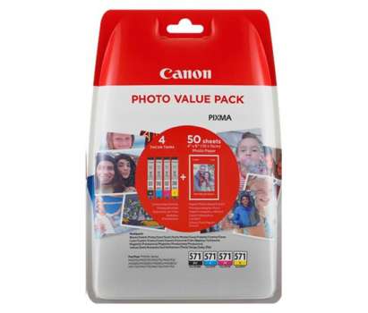 Multipack Canon CLI-571 C/M/Y/BK, fotopapír