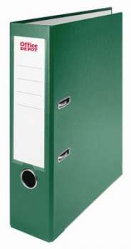 Pákový pořadač Office Depot - A4, kartonový, šíře hřbetu 7,5 cm, zelený