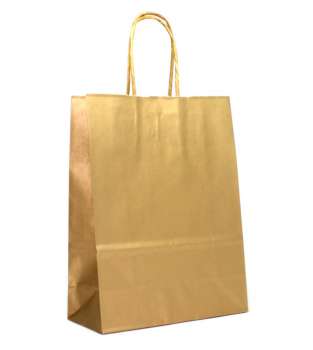 Dárková taška papírová zlatá - velká, 27x37 cm