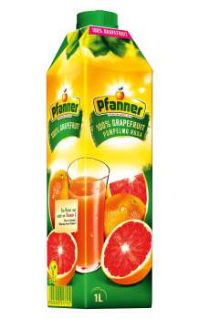Džus Pfanner - 100%, růžový grapefruit, 1 l