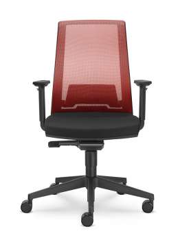 Kancelářská židle Rosemary, AT - synchro, červená/černá