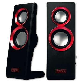 Reproduktory Sweex 2.0, USB, 20W, červená