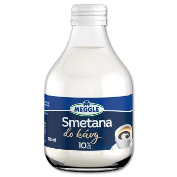 Smetana do kávy Meggle - 10% tuku, sklo, 175 ml