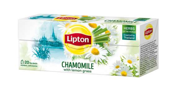 Bylinný čaj Lipton - heřmánek a citrónová tráva, 20x 1 g