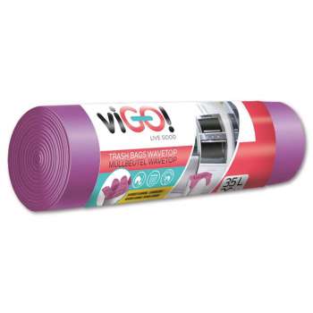 Pytle na odpad viGO! - s uchy, levandule, 35 l, 8 mic, 26 ks, fialové