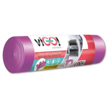 Pytle na odpad viGO! - s uchy, levandule, 60 l, 10 mic, 18 ks, fialové