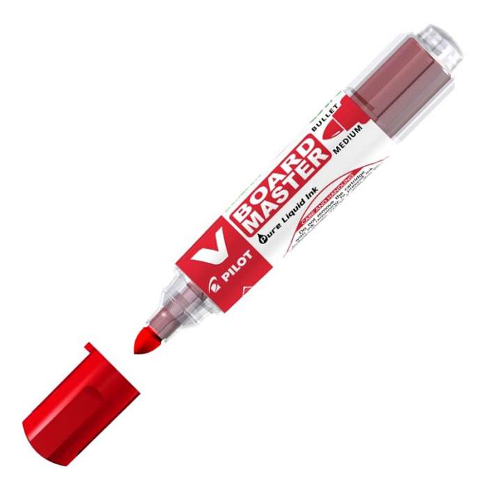 Popisovač Pilot V Board Master - kulatý hrot, červený