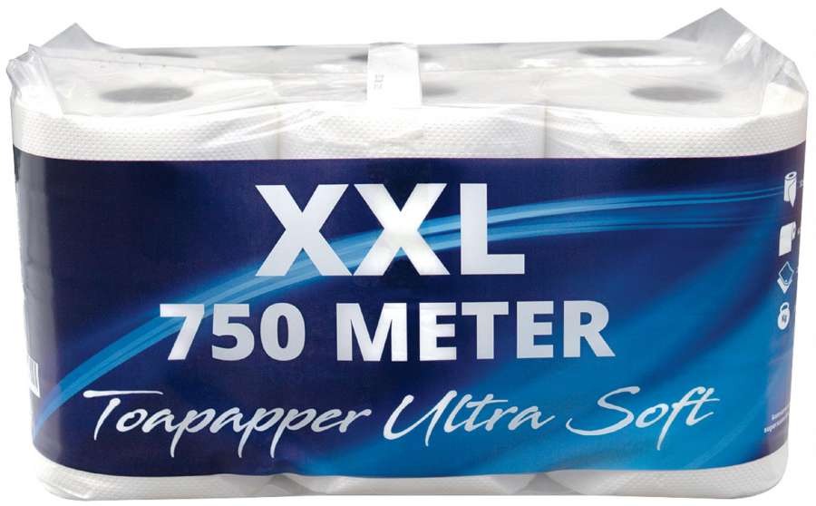 Toaletní papír XXL - 2vrstvý, bílý, 62,5 m, 12 rolí